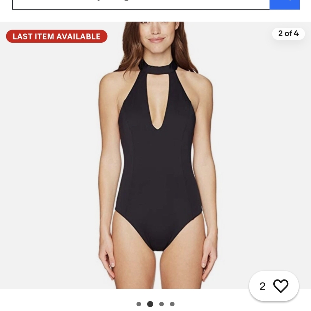 Laundry By Shelli Segal Black High-Neck One-Piece Swimsuit